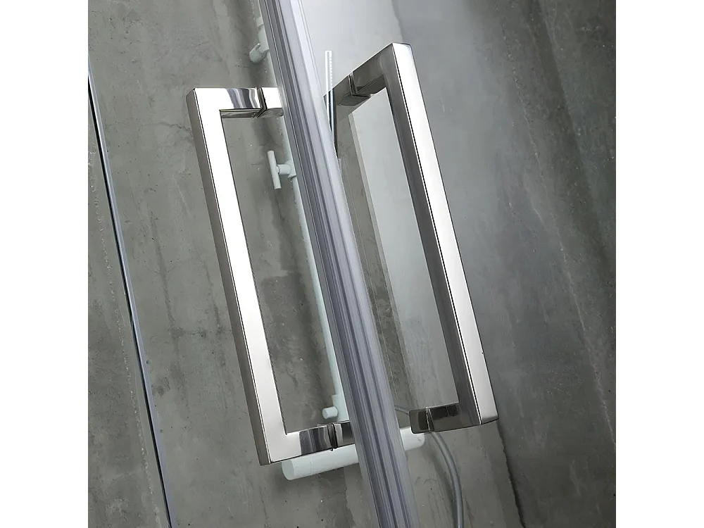 Box doccia semicircolare "Lion" in cristallo senza telaio cm 80x80 190h