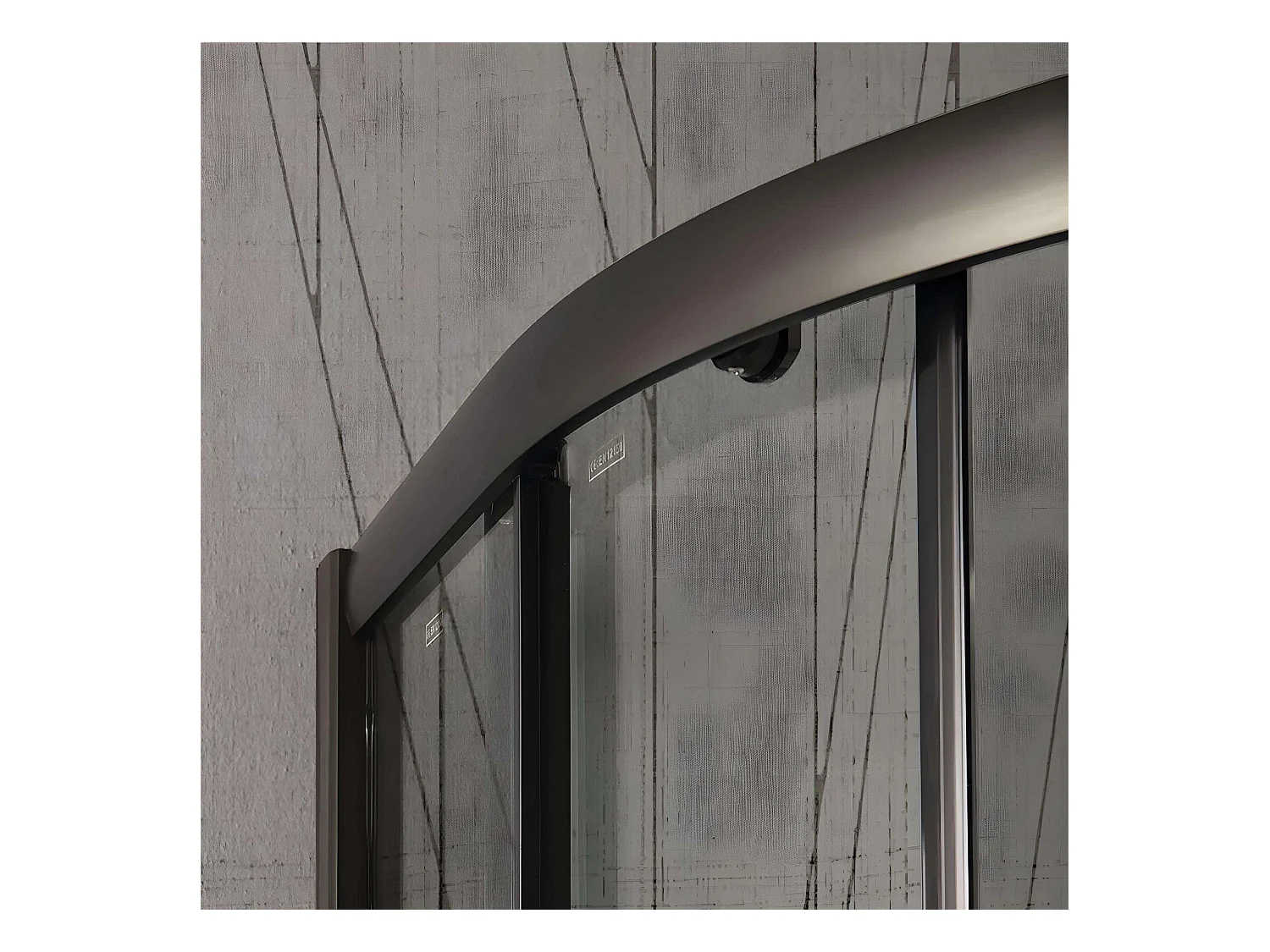 Cabine de douche semi-circulaire « Cielo » en verre transparent et profil noir mat cm 80x80 190 h