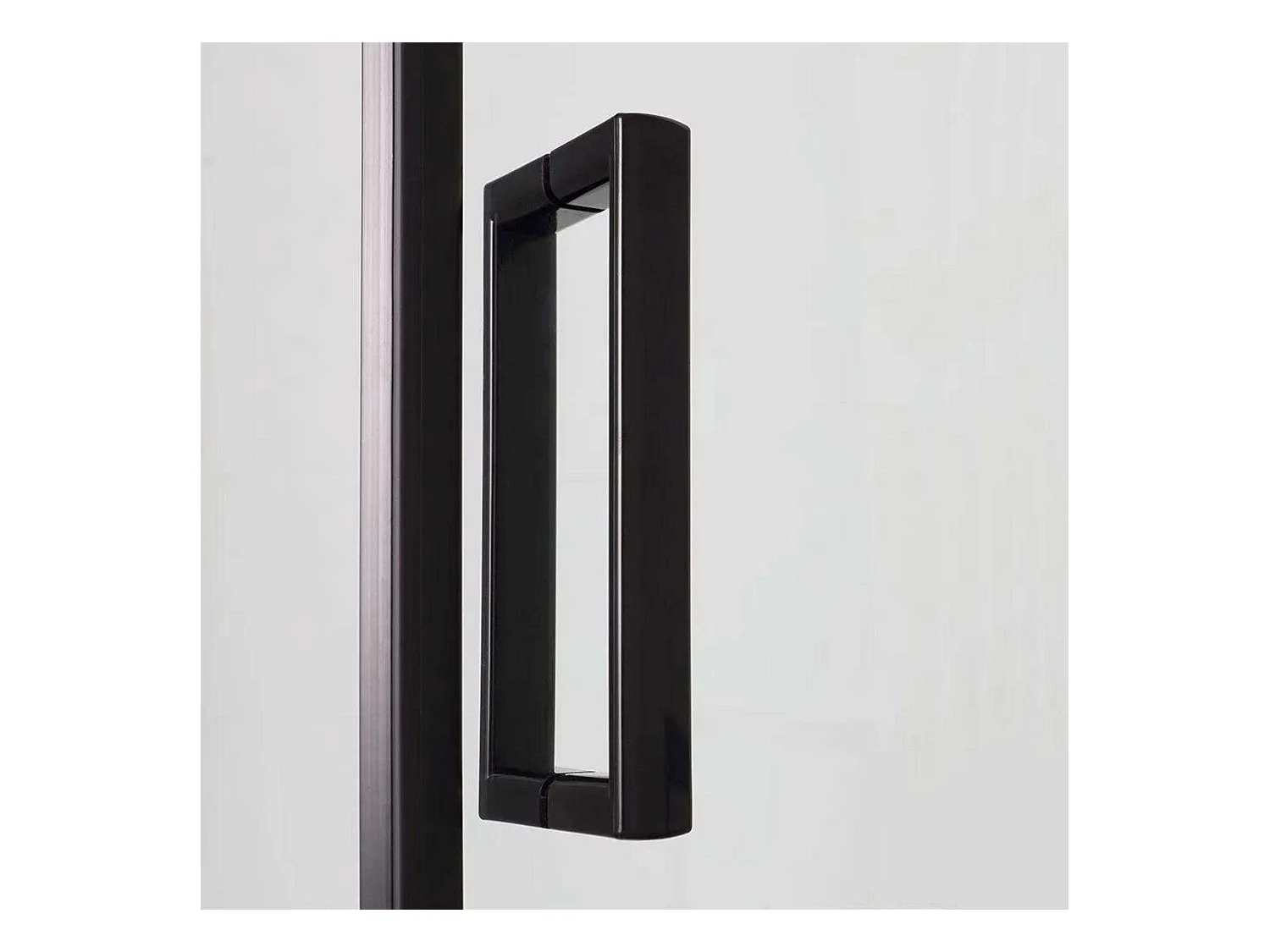 Cabine de douche semi-circulaire « Cielo » en verre transparent et profil noir mat cm 80x80 190 h