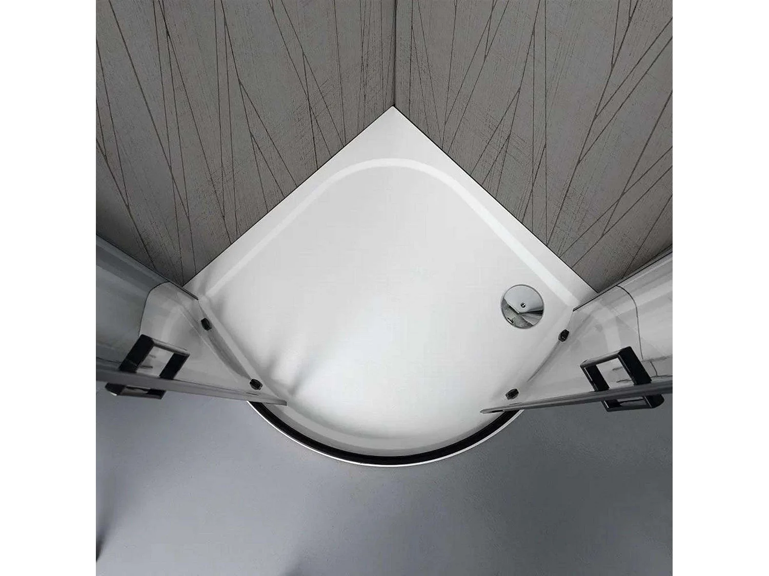 Kabina prysznicowa półokrągła "Cielo" ze szkła transparentnego i profilu matowego czarnego cm 80x80 190 h