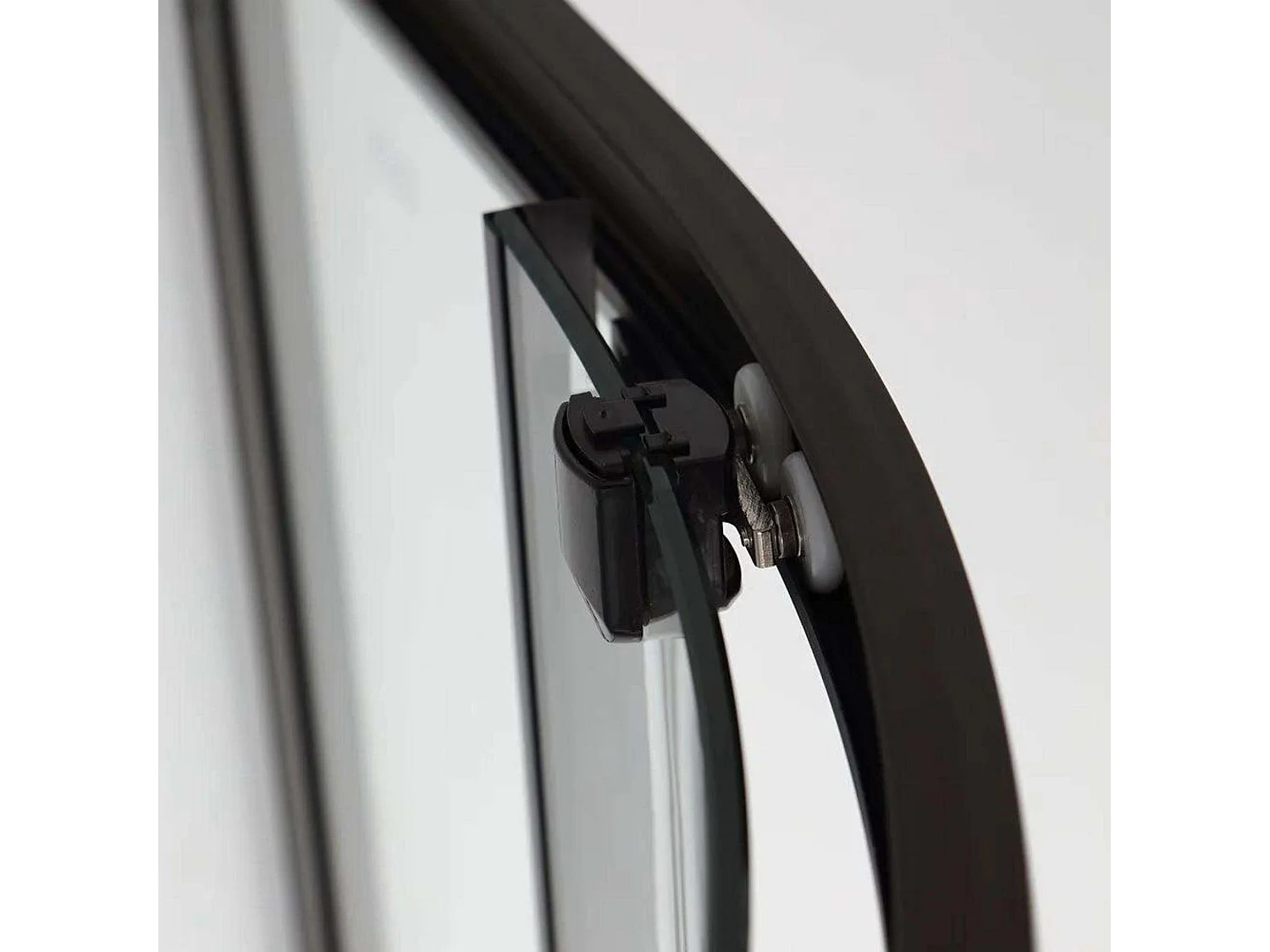 Kabina prysznicowa półokrągła "Cielo" ze szkła transparentnego i profilu matowego czarnego cm 80x80 190 h