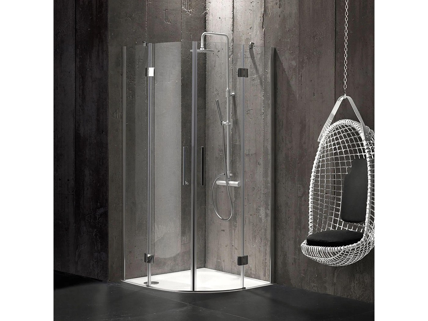 Cabine De Douche Angulaire Idralite Alabama 90x90 Cm - Verre Transparent - H185 Cm