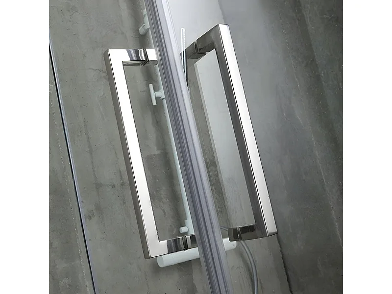 Box doccia semicircolare "Lion" in cristallo senza telaio cm 90x90 190h