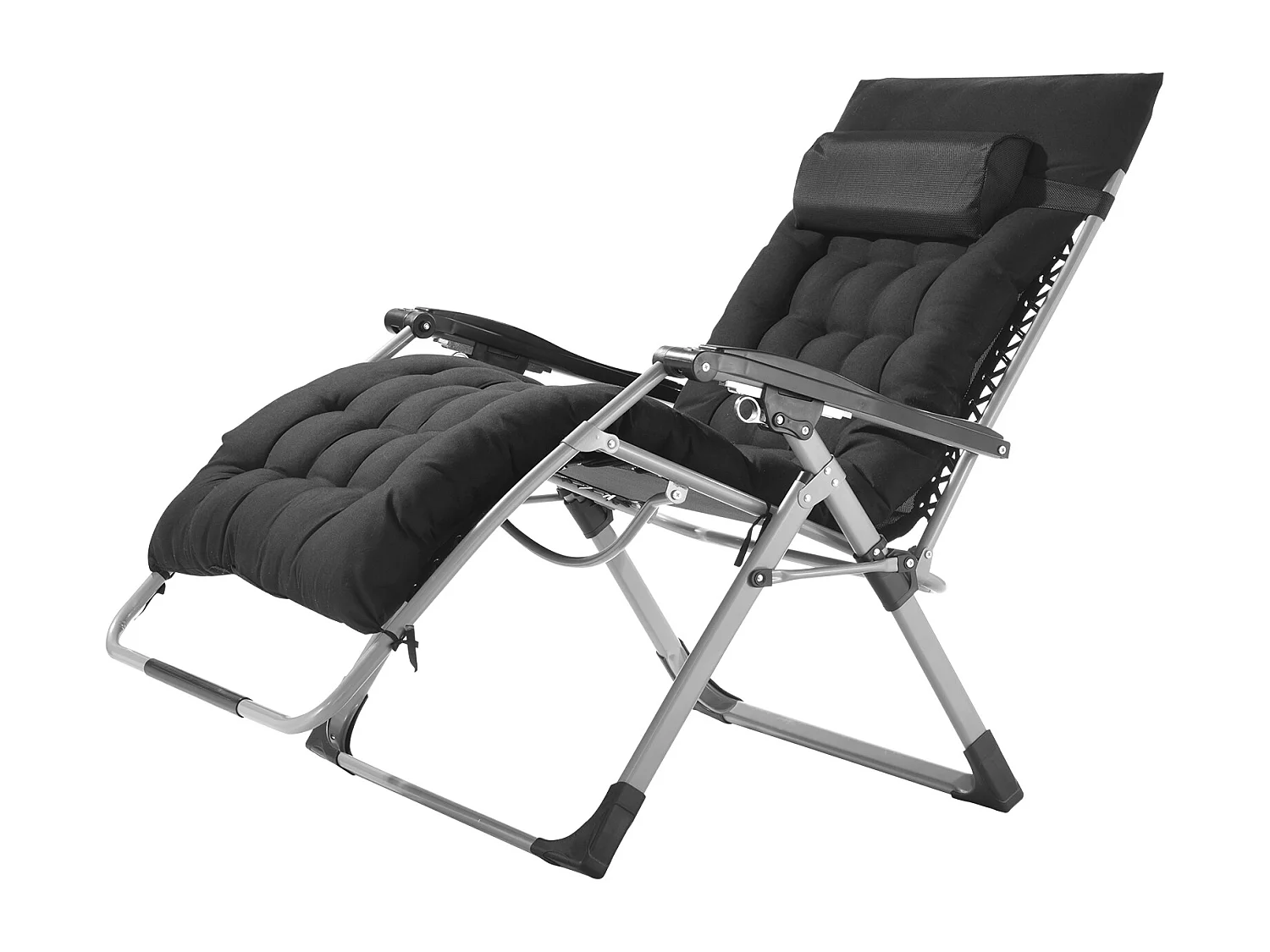 Bain de Soleil SucceBuy Chaise Zéro Gravité 83cm pour Intérieur et Extérieur avec Coussin et Porte-Gobelet