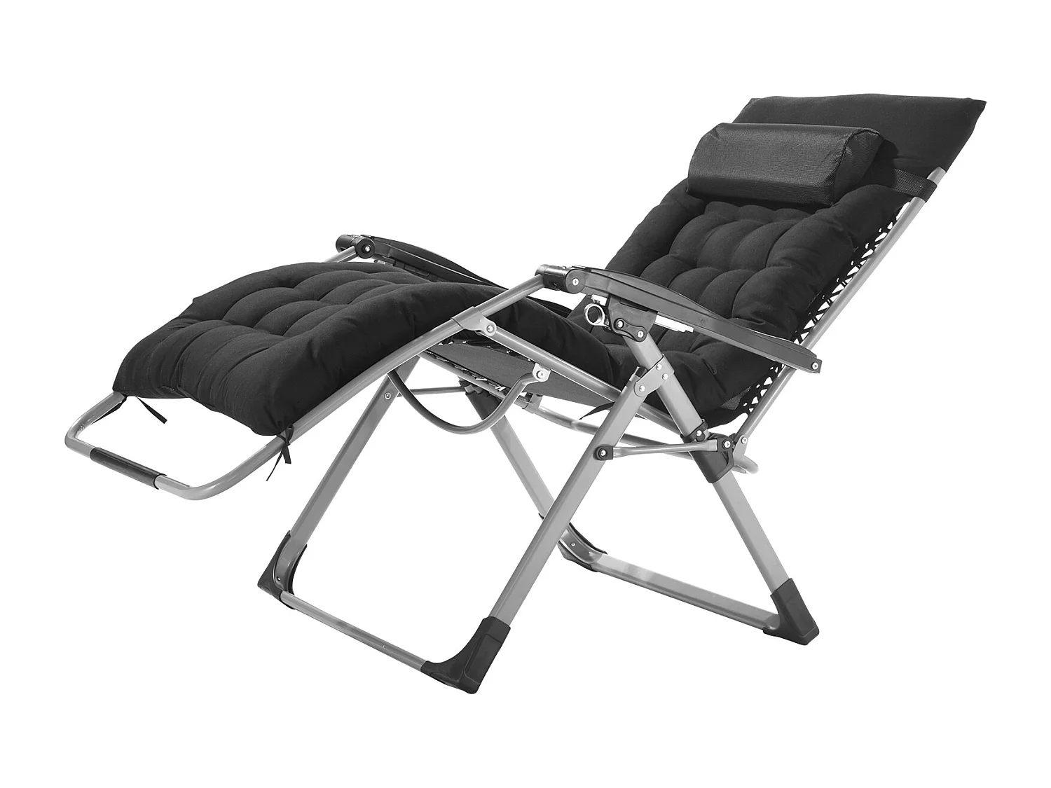 Bain de Soleil SucceBuy Chaise Zéro Gravité 83cm pour Intérieur et Extérieur avec Coussin et Porte-Gobelet