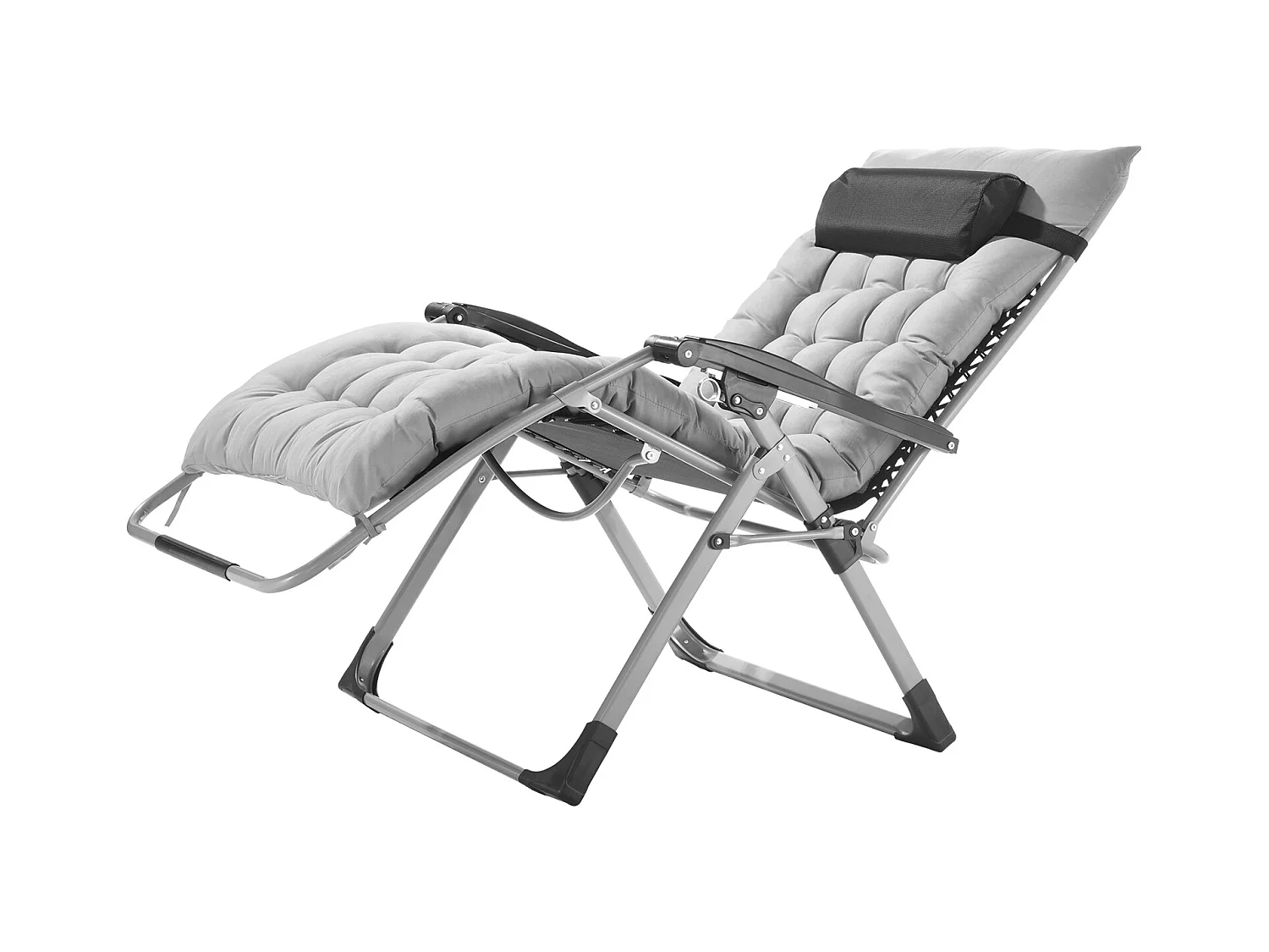 Bain de Soleil SucceBuy Chaise Longue Inclinable Zero Gravity de 83 cm pour Intérieur et Extérieur, Grise