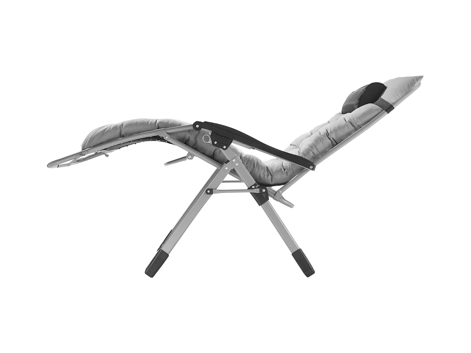 Bain de Soleil SucceBuy Chaise Longue Inclinable Zero Gravity de 83 cm pour Intérieur et Extérieur, Grise