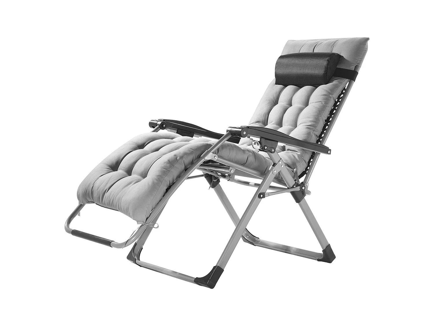 Bain de Soleil SucceBuy Chaise Longue Inclinable Zero Gravity de 66 cm pour une Utilisation en Intérieur et en Extérieur Gris