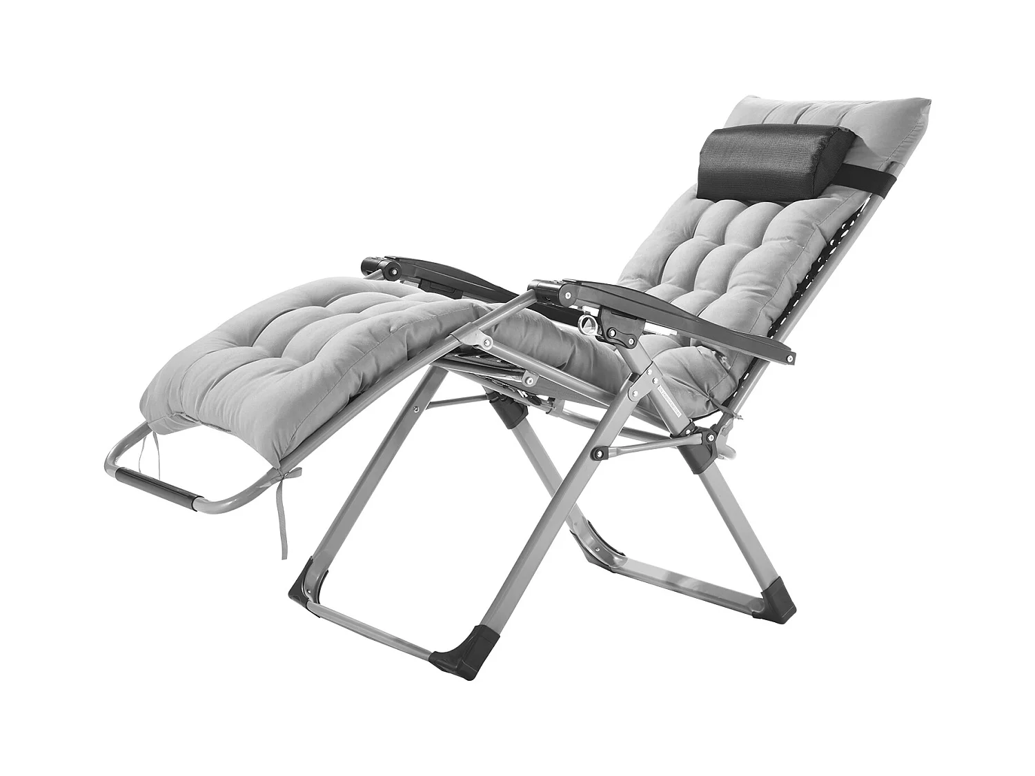 Bain de Soleil SucceBuy Chaise Longue Inclinable Zero Gravity de 66 cm pour une Utilisation en Intérieur et en Extérieur Gris