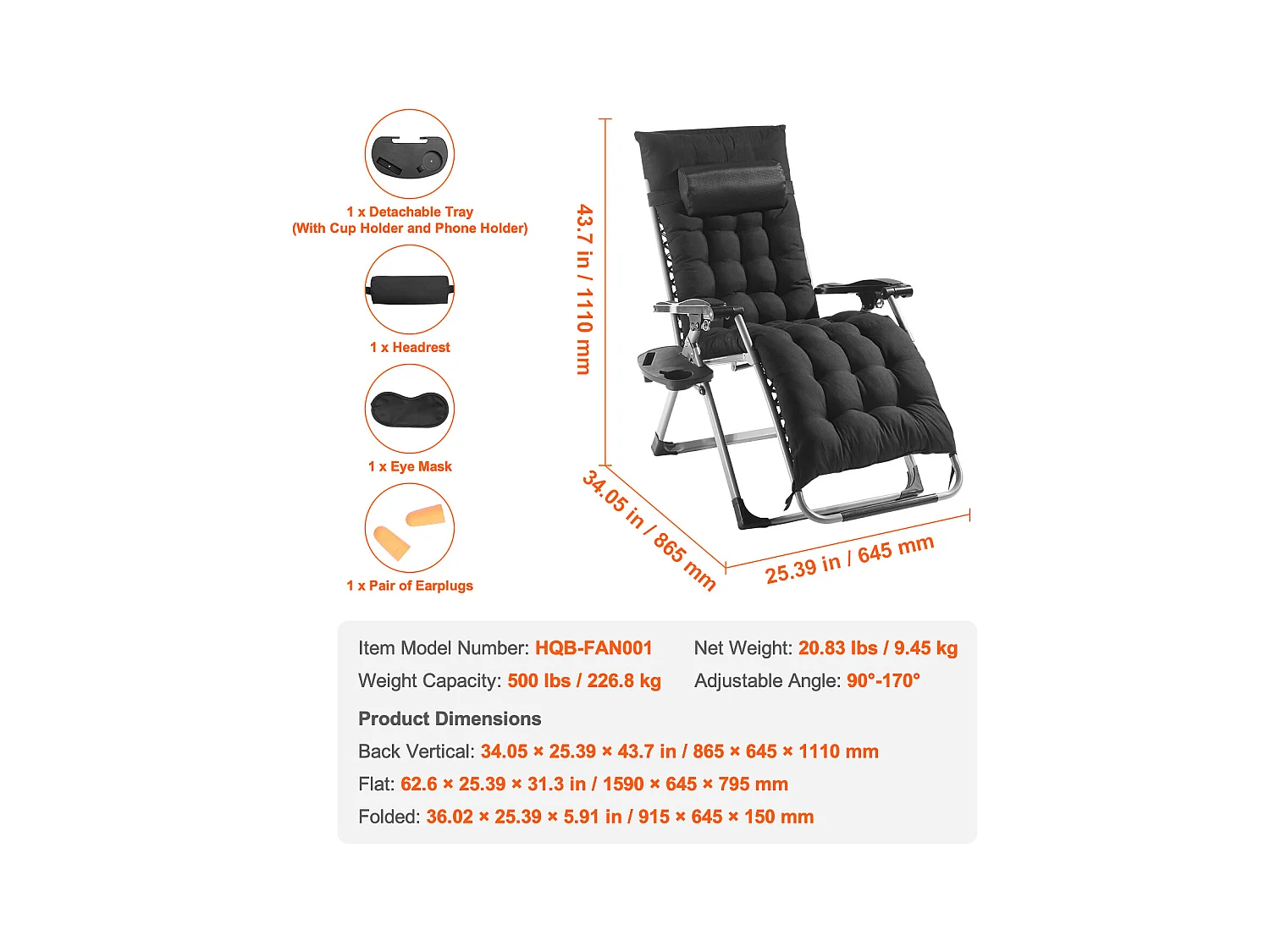 Sonnenliege SucceBuy Sonnenliege, Liegestuhl, Schwerelosigkeits-Loungesessel, 66 cm, für den Innen- und Außenbereich