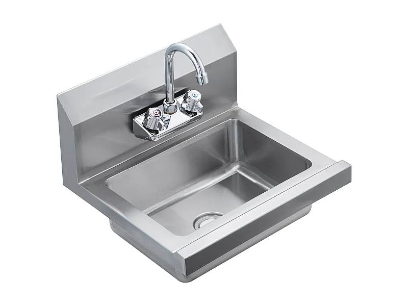 Edelstahl-Waschbecken SucceBuy, 43 x 33cm, NSF-zertifiziert, Wandmontage, für Restaurant