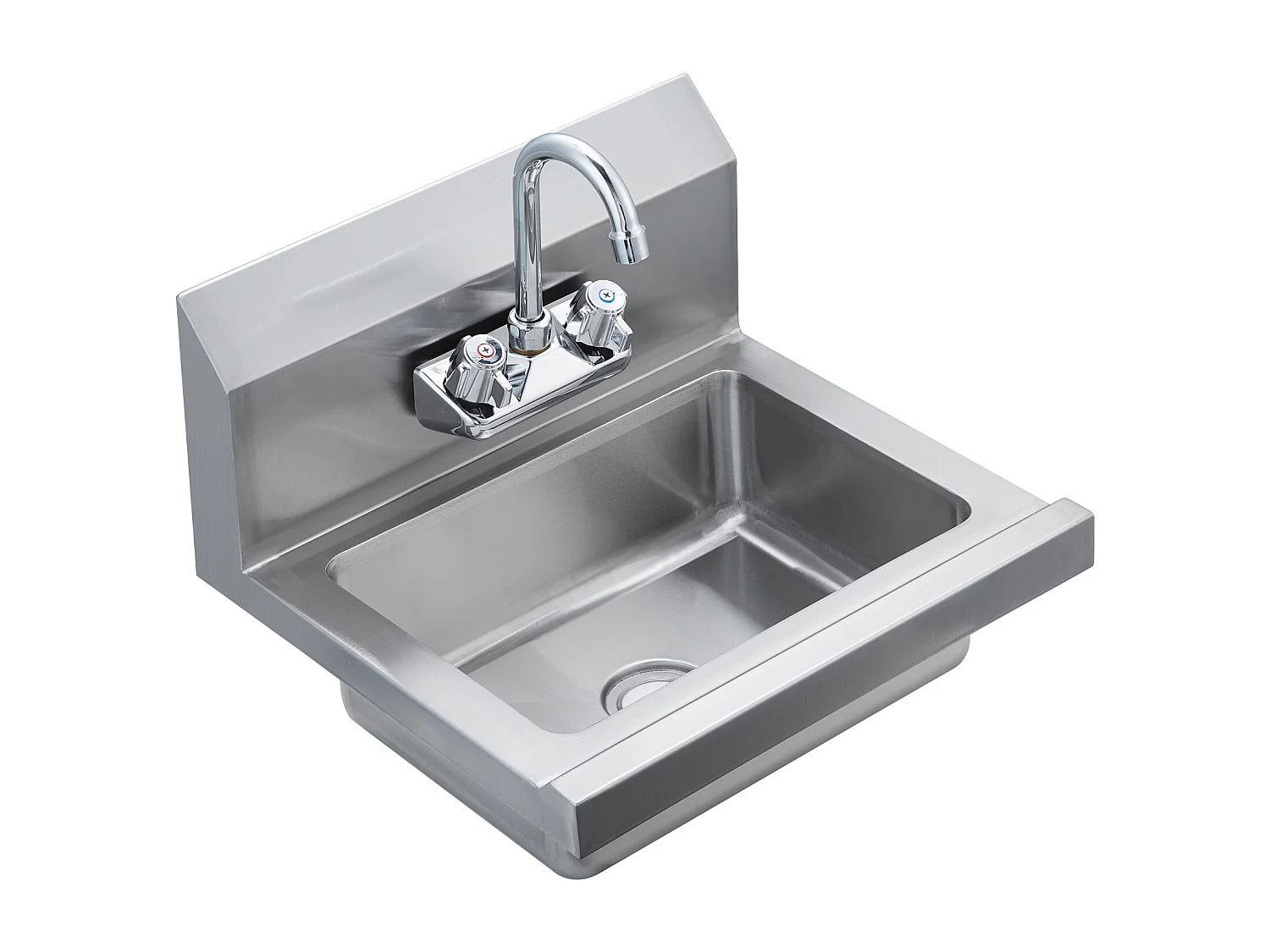 Edelstahl-Waschbecken SucceBuy, 43 x 33cm, NSF-zertifiziert, Wandmontage, für Restaurant