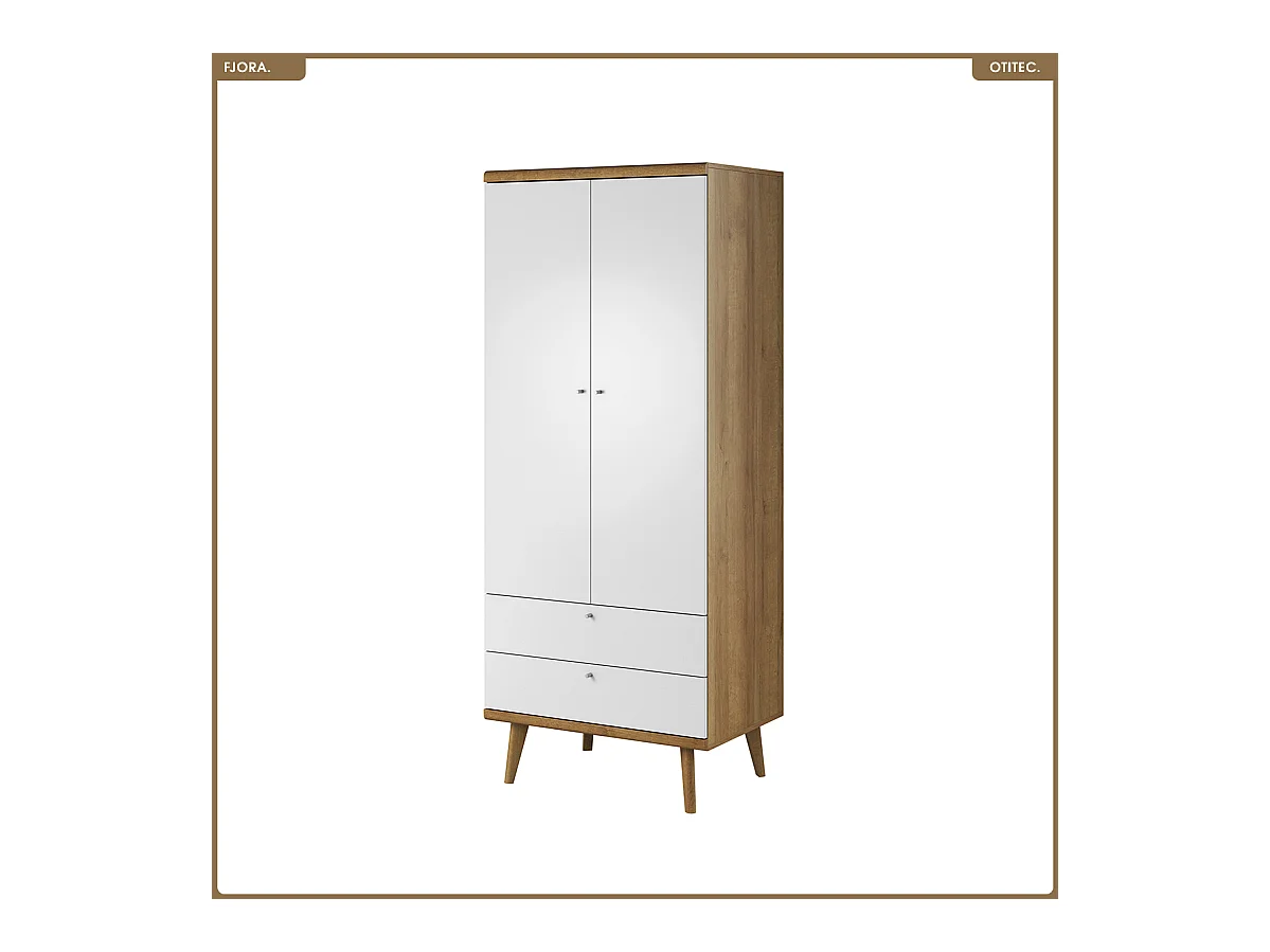 Armoire - L.80 x H.197 x P.56 cm - FJORA