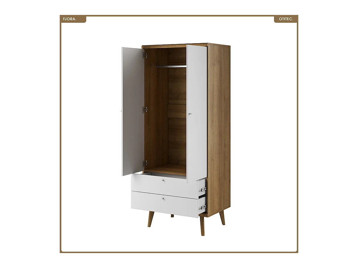 Armoire - L.80 x H.197 x P.56 cm - FJORA