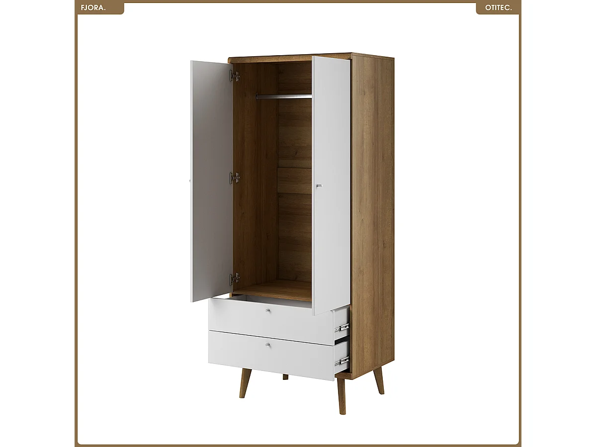 Armoire - L.80 x H.197 x P.56 cm - FJORA