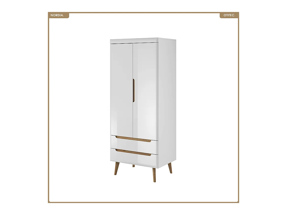 Armoire - L.80 x H.197 x P.56 cm - NORDIA
