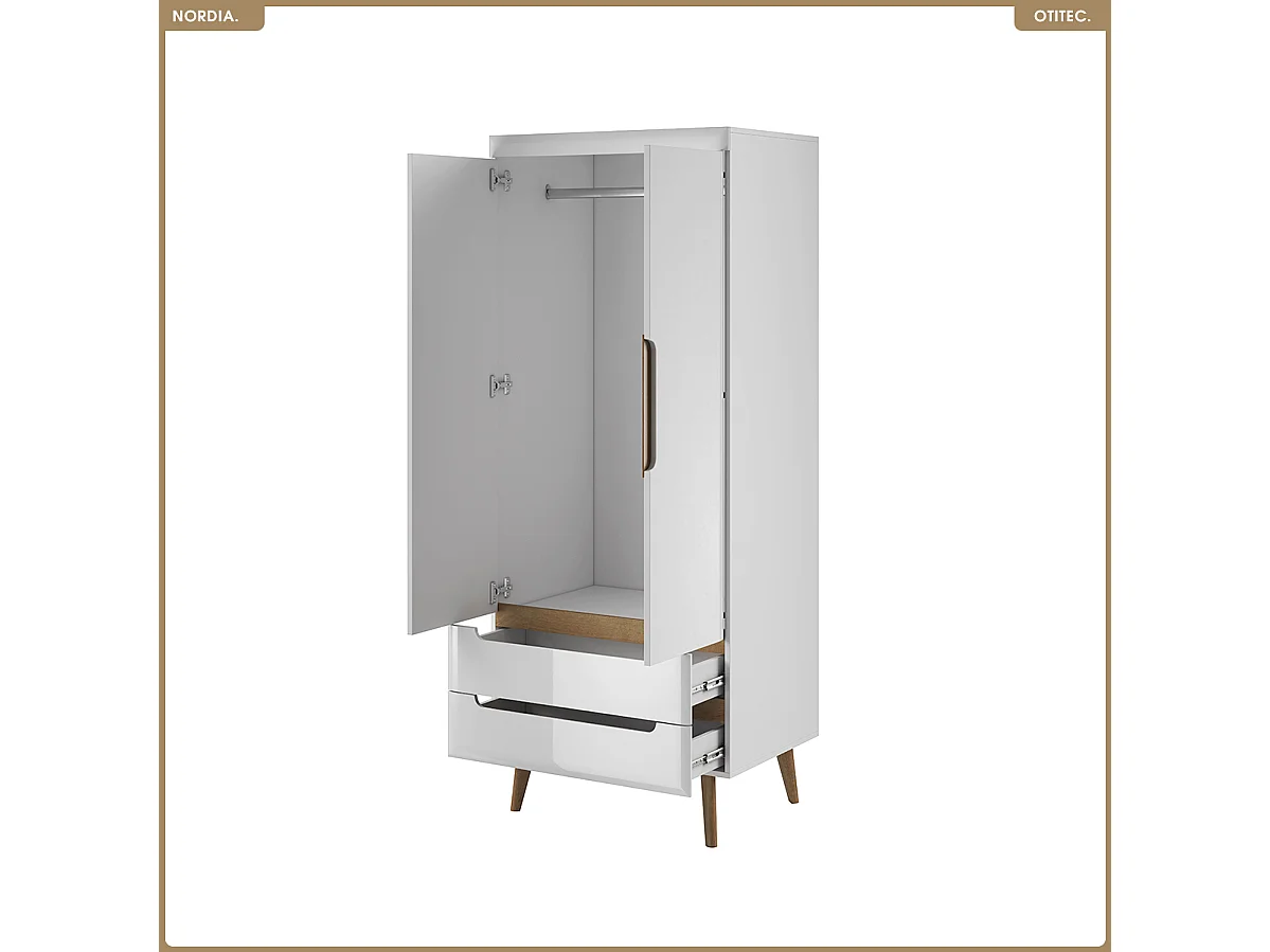 Armoire - L.80 x H.197 x P.56 cm - NORDIA
