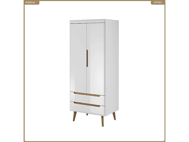Armoire - L.80 x H.197 x P.56 cm - NORDIA