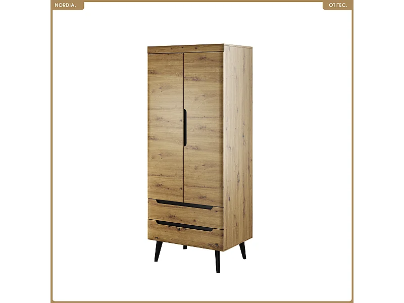 Armoire - L.80 x H.197 x P.56 cm - NORDIA