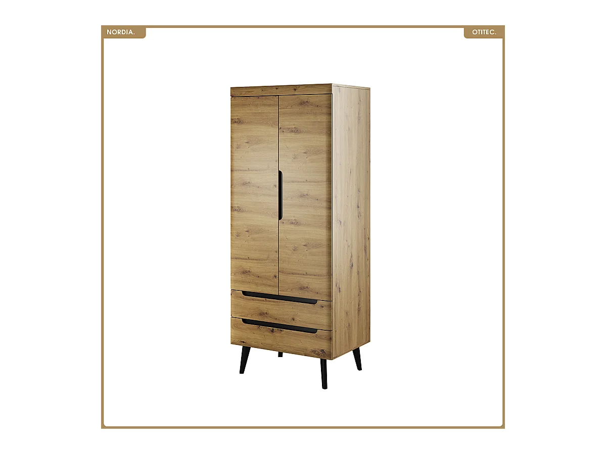 Armoire - L.80 x H.197 x P.56 cm - NORDIA