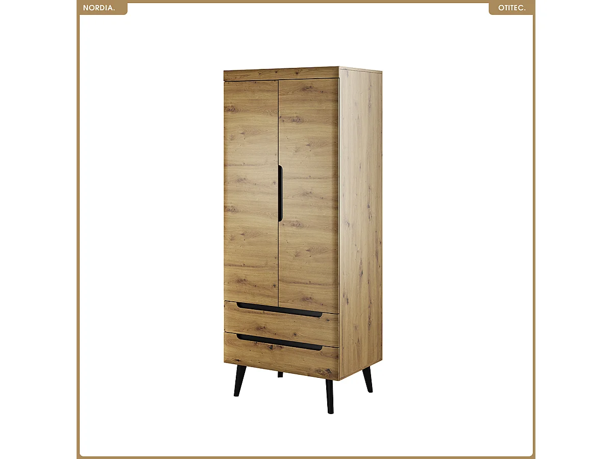Armoire - L.80 x H.197 x P.56 cm - NORDIA