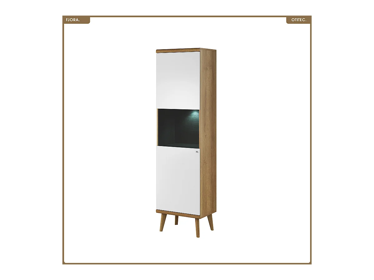 Armoire vitrine - L.50 x H.197 x P.40 cm - FJORA