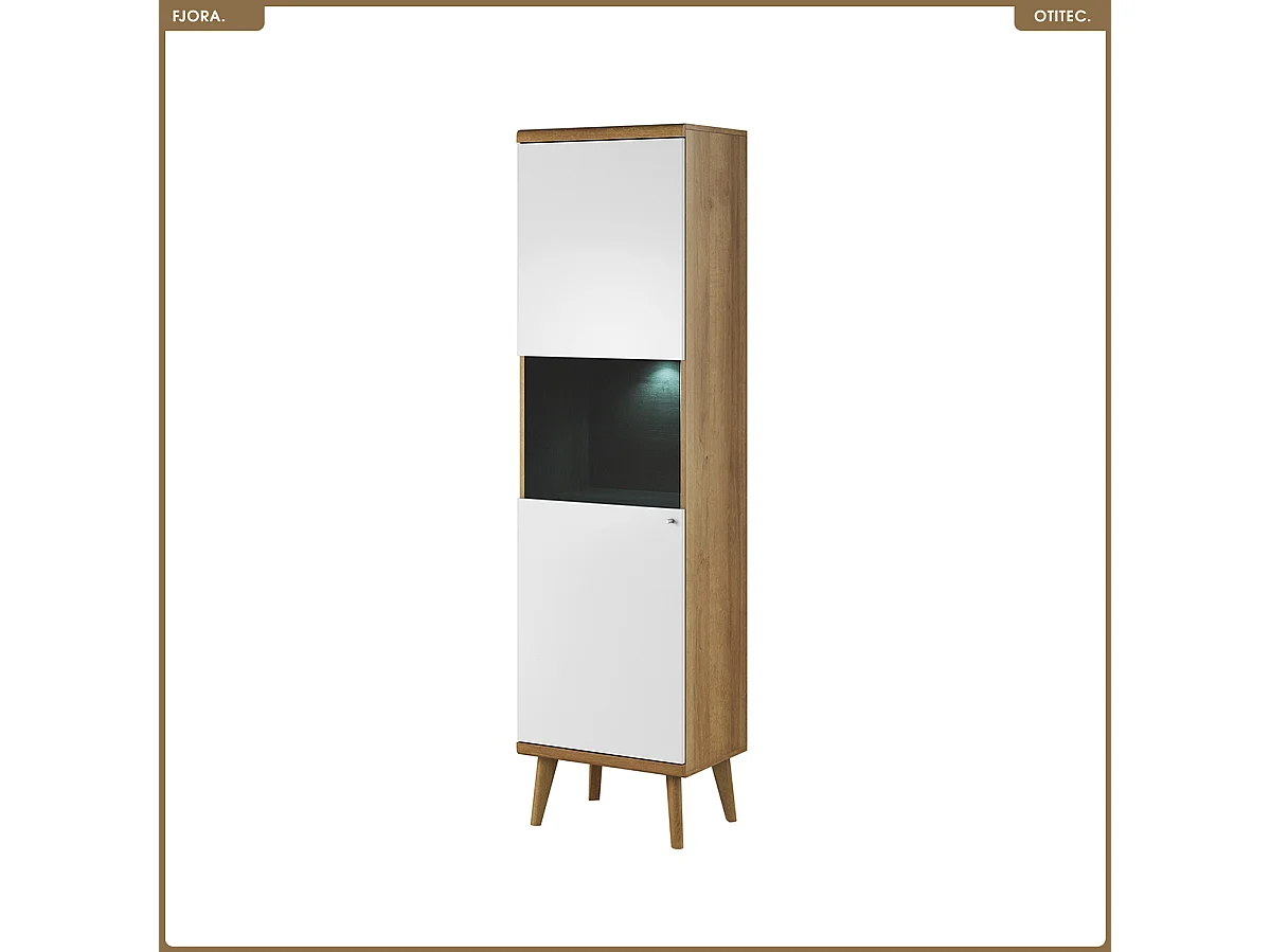 Armoire vitrine - L.50 x H.197 x P.40 cm - FJORA