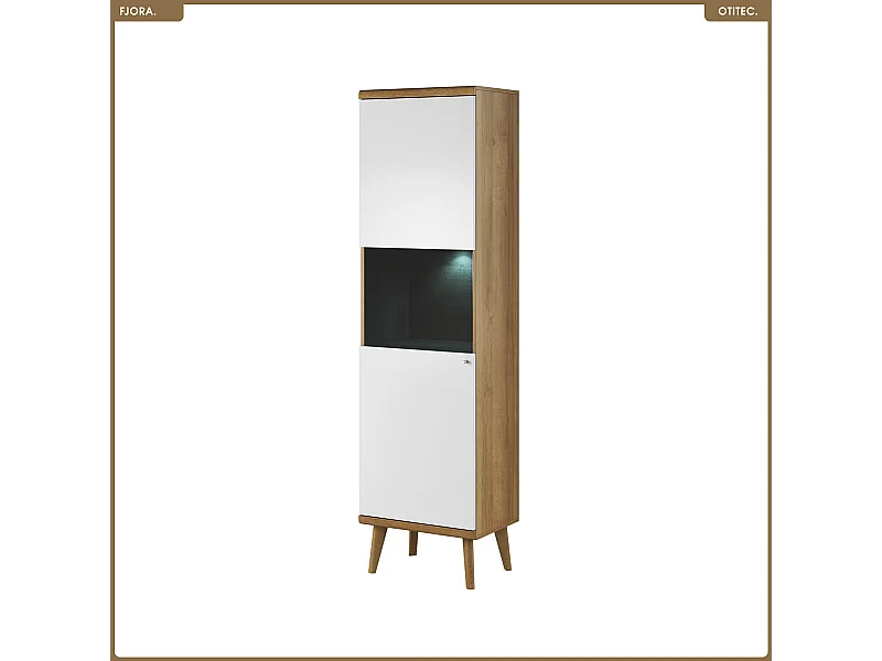 Armoire vitrine - L.50 x H.197 x P.40 cm - FJORA