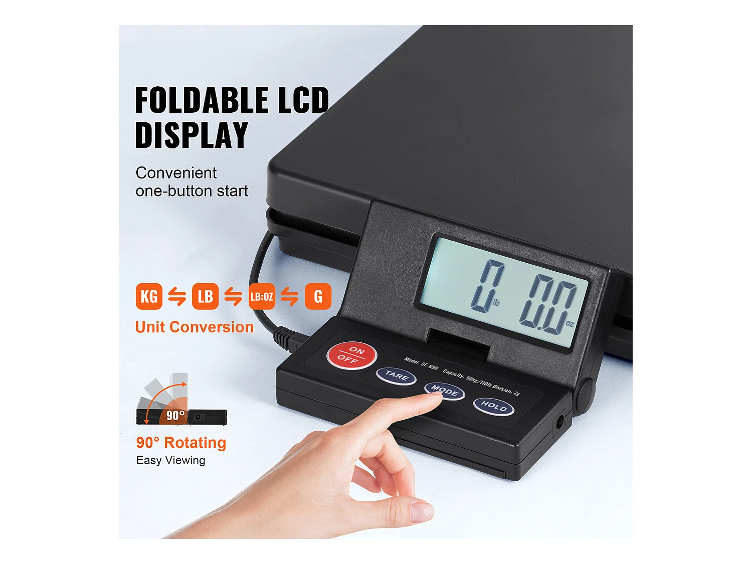 Balance d'Expédition Numérique SucceBuy Balance d'Expédition Numérique 49.89 kg x 1.98 g avec Écran LCD