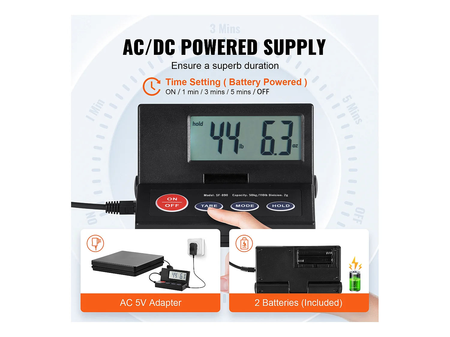 Balance d'Expédition Numérique SucceBuy Balance d'Expédition Numérique 49.89 kg x 1.98 g avec Écran LCD