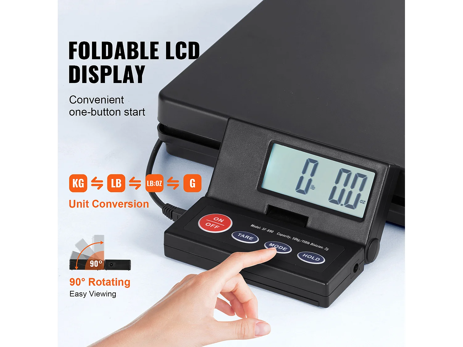 Balance d'Expédition Numérique SucceBuy Balance d'Expédition Numérique 49.89 kg x 1.98 g avec Écran LCD