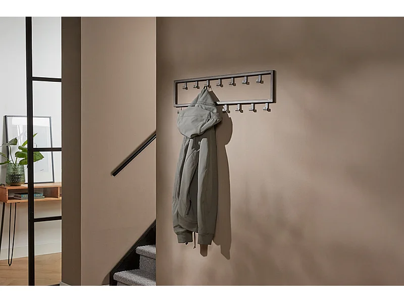 Portemanteau mural - Gris métal - LEONOR