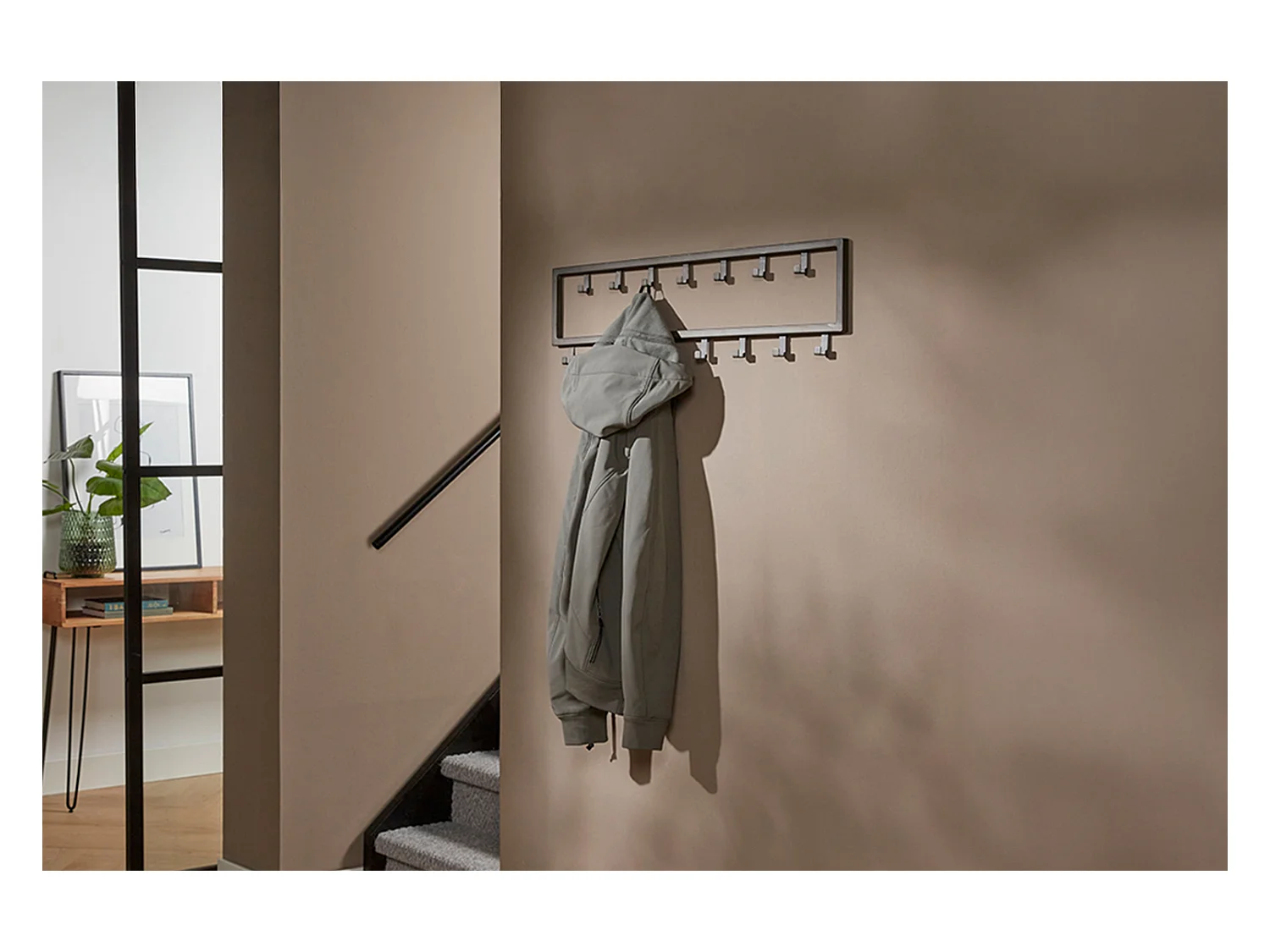 Portemanteau mural - Gris métal - LEONOR