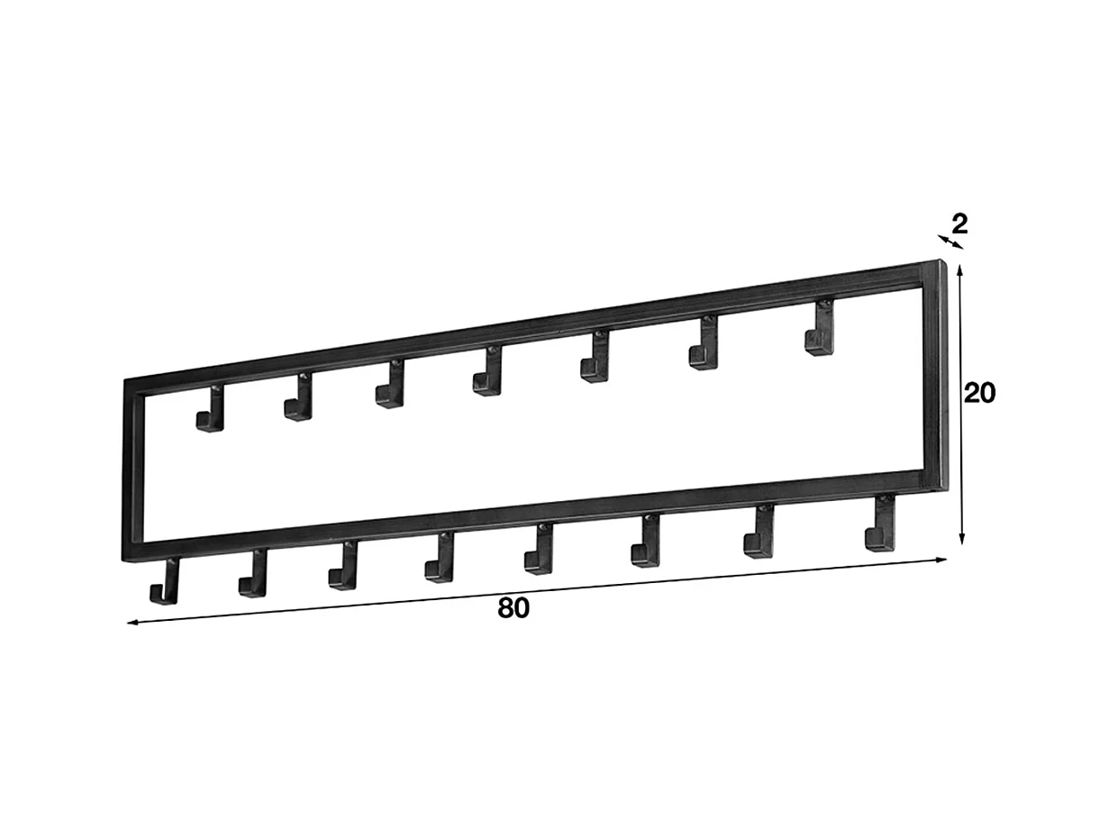 Portemanteau mural - Gris métal - LEONOR
