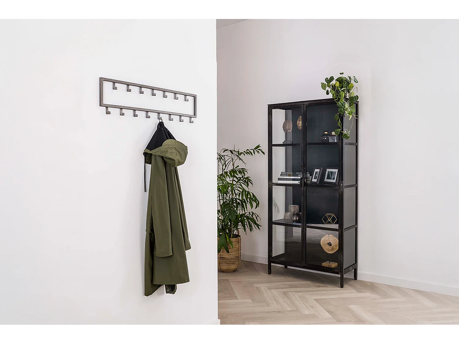 Portemanteau mural - Gris métal - LEONOR