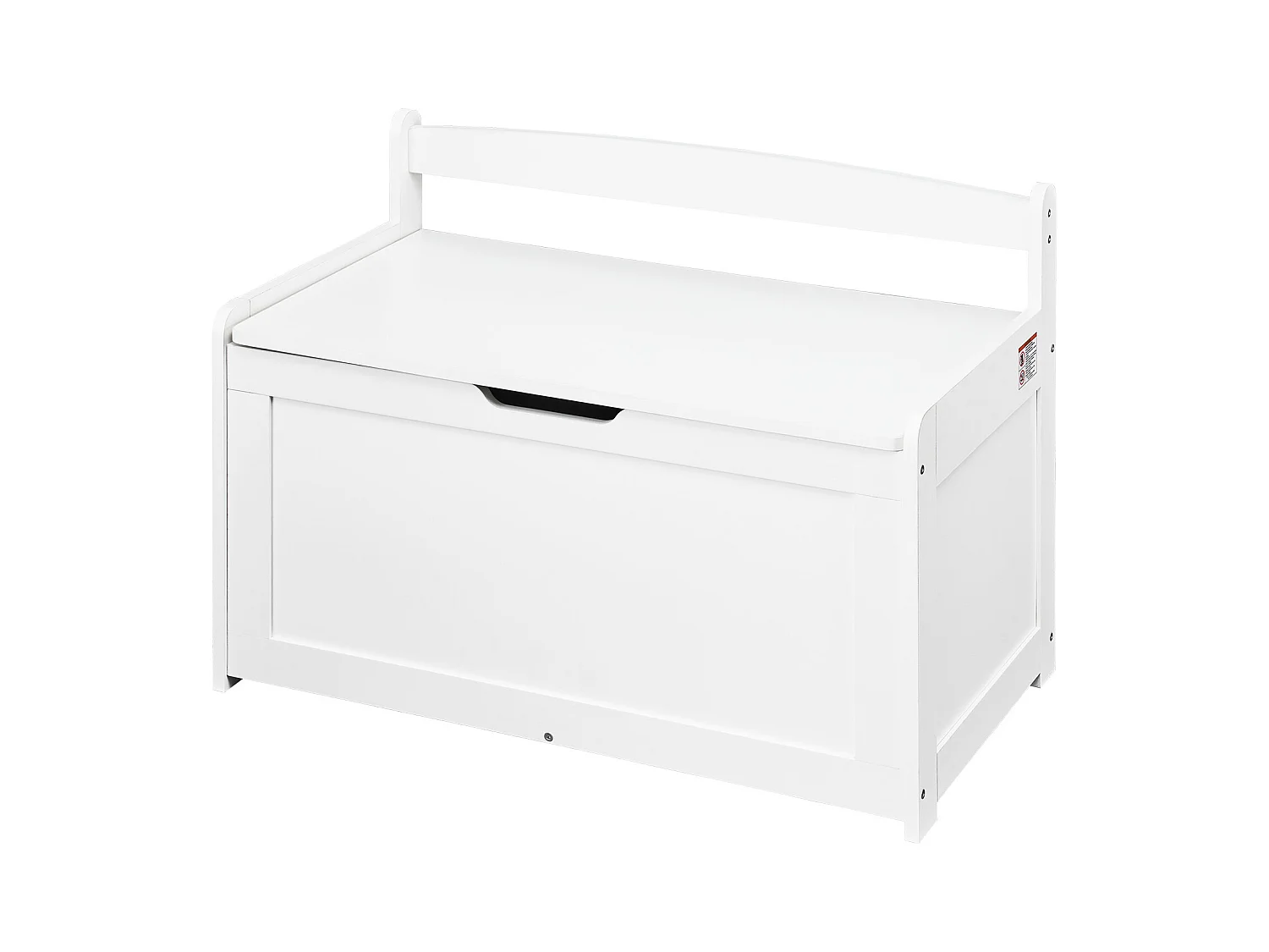 Banc de Rangement SucceBuy pour Jouets pour Enfants Coffre à Jouets en Bois 83x45,5x60,9 cm Blanc