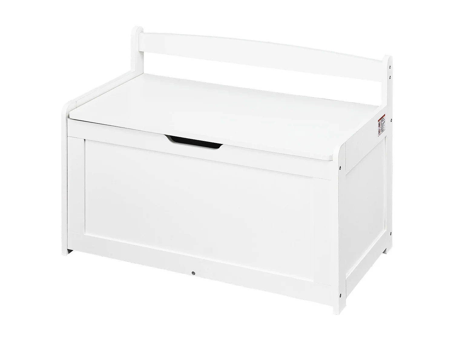 Banc de Rangement SucceBuy pour Jouets pour Enfants Coffre à Jouets en Bois 83x45,5x60,9 cm Blanc