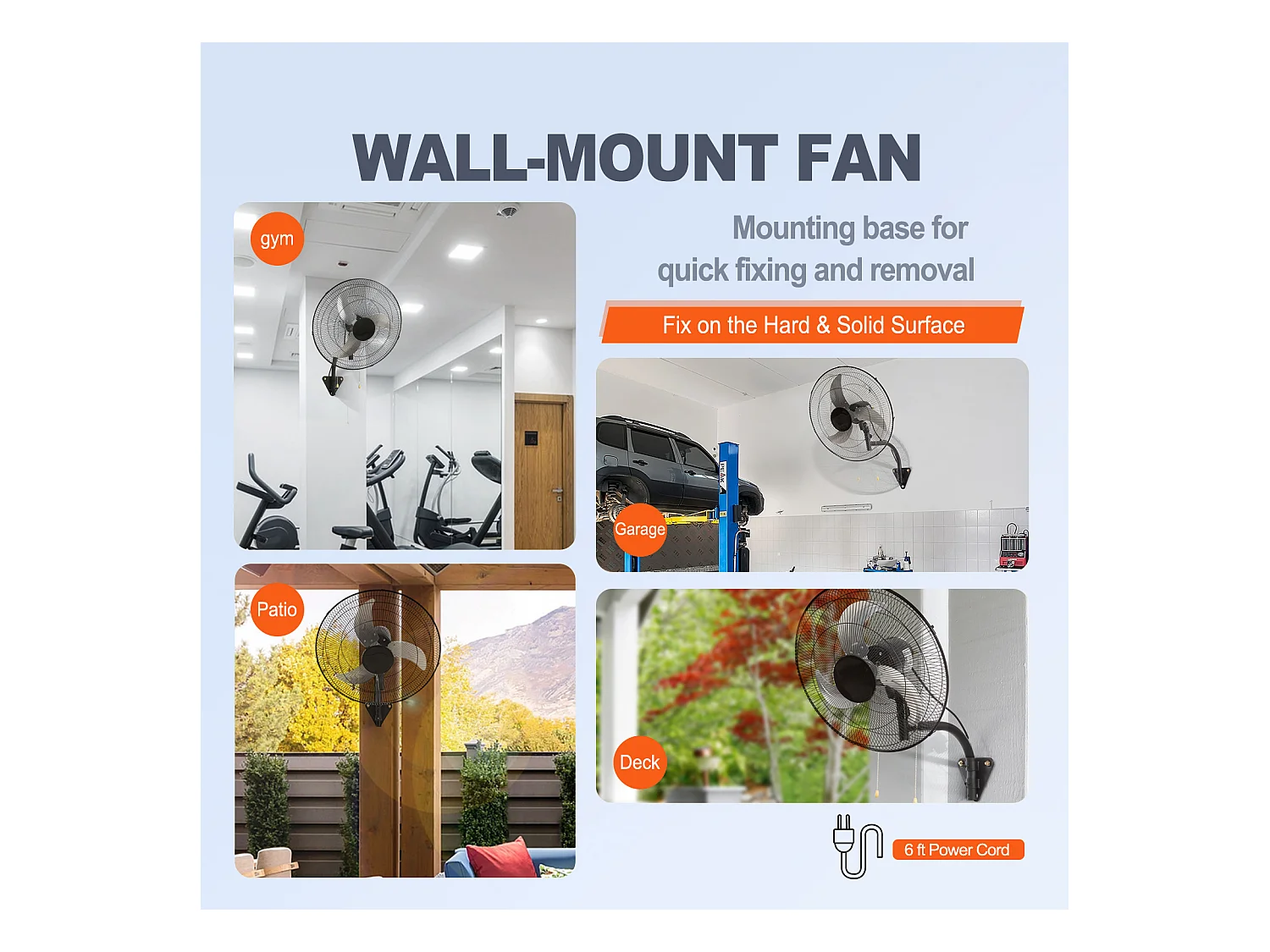 Ventilateur Mural Oscillant SucceBuy, 48cm, 4650 CFM, Noir, pour Refroidir Entrepôt, Serres, les Ateliers, les Patios et les Sous-Sols