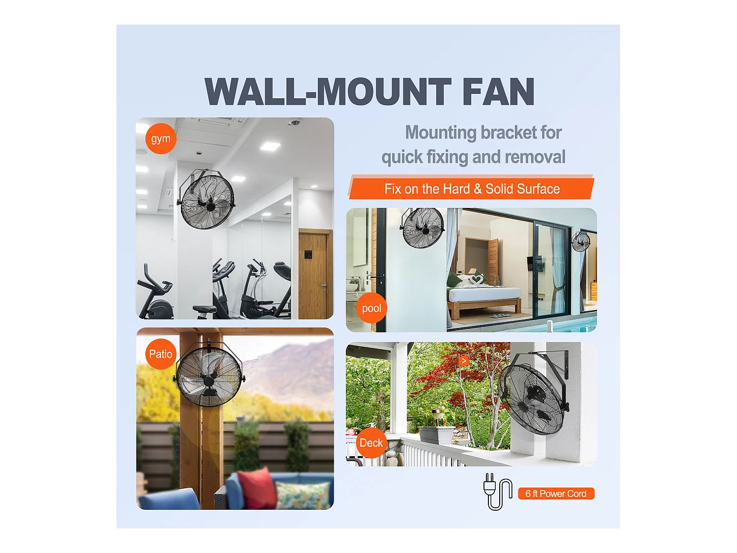 Wandventilator SucceBuy, 57 cm - IP44-Wasserdicht, Starke Luftströmung, zum Kühlen von Lagerräumen, Gewächshäusern, Werkstätten, Terrassen und Kellern