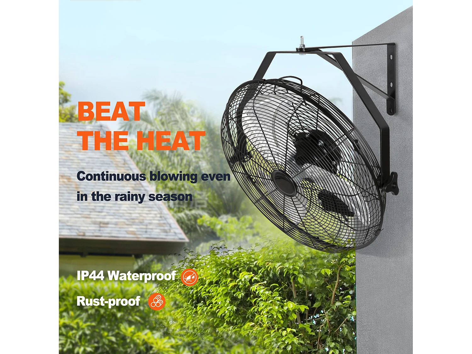 Ventilateur Mural SucceBuy, 57 cm - Étanchéité IP44, Flux d'Air Puissant, pour Refroidir Entrepôt, Serres, les Ateliers, les Patios et les Sous-Sols