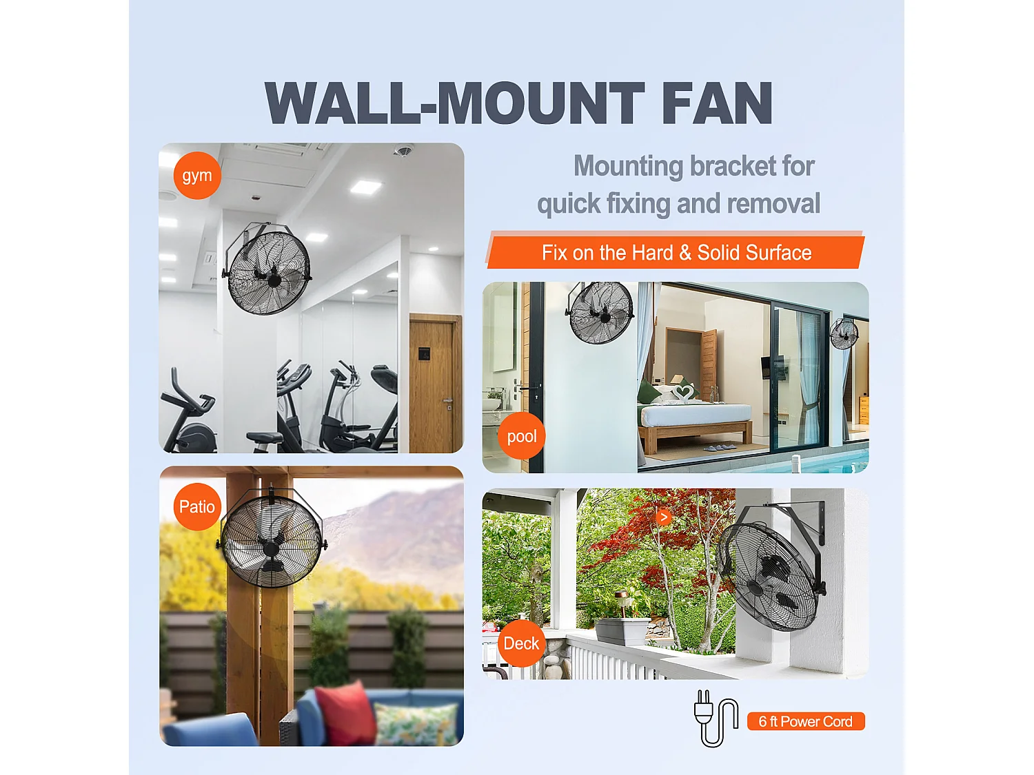 Ventilateur Mural SucceBuy, 57 cm - Étanchéité IP44, Flux d'Air Puissant, pour Refroidir Entrepôt, Serres, les Ateliers, les Patios et les Sous-Sols
