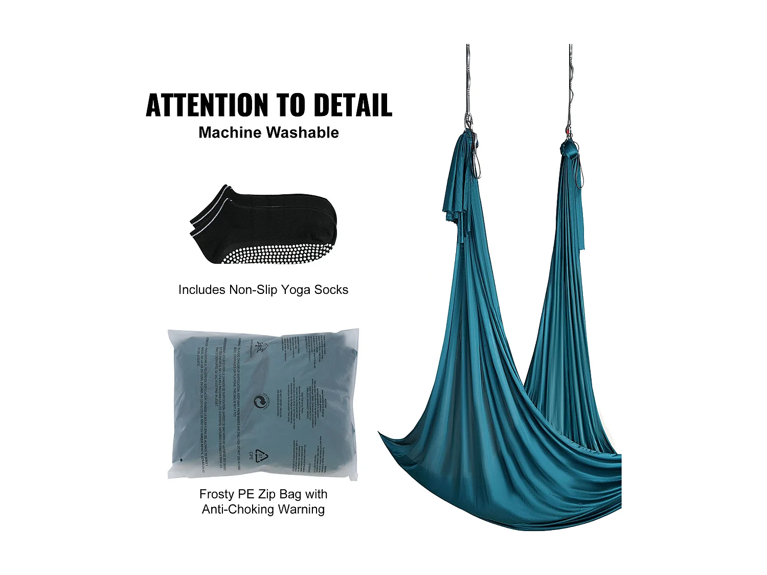 Amaca per Yoga SucceBuy, Altalena Aerea in Seta e Yoga, 11 m, Amaca a Trapezio per Inversione, Verde, Kit di Amaca in Tela di Nylon 100 g/m²