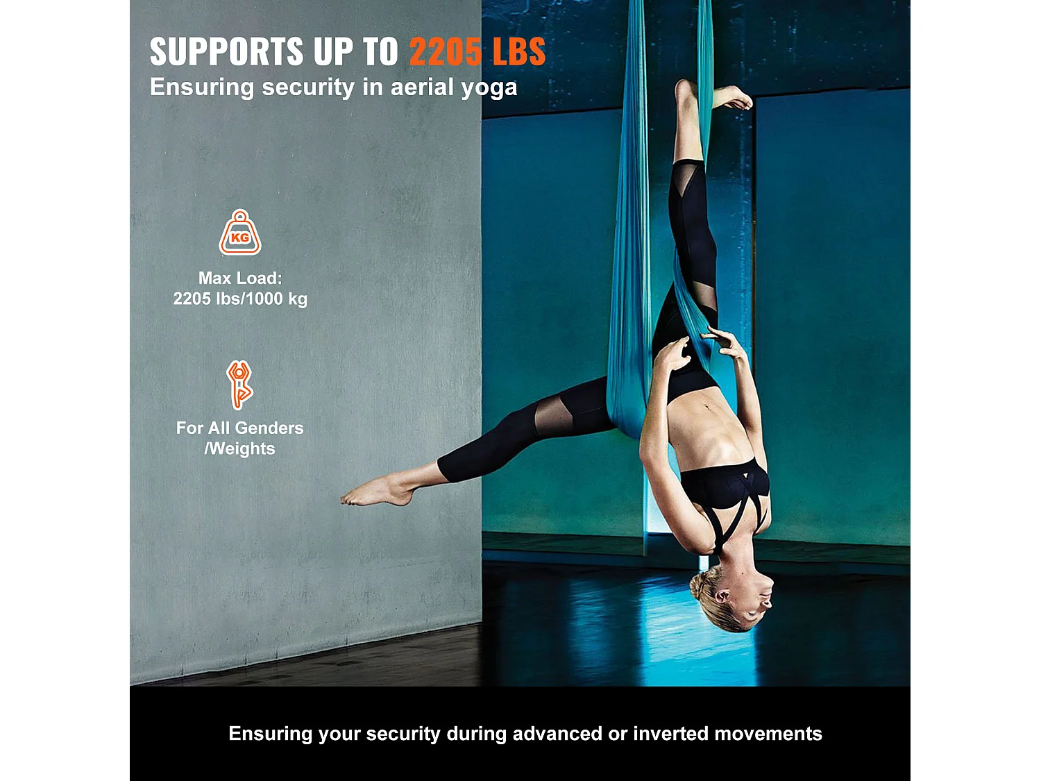 Hamac de Yoga SucceBuy, Balançoire Aérienne en Soie et Yoga, 11 m, Hamac Trapèze pour Inversion, Vert, Kit de Hamac en Tissu Nylon 100 g/m²