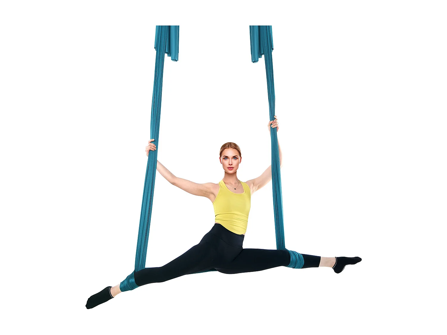 Hamac de Yoga SucceBuy, Balançoire Aérienne en Soie et Yoga, 11 m, Hamac Trapèze pour Inversion, Vert, Kit de Hamac en Tissu Nylon 100 g/m²