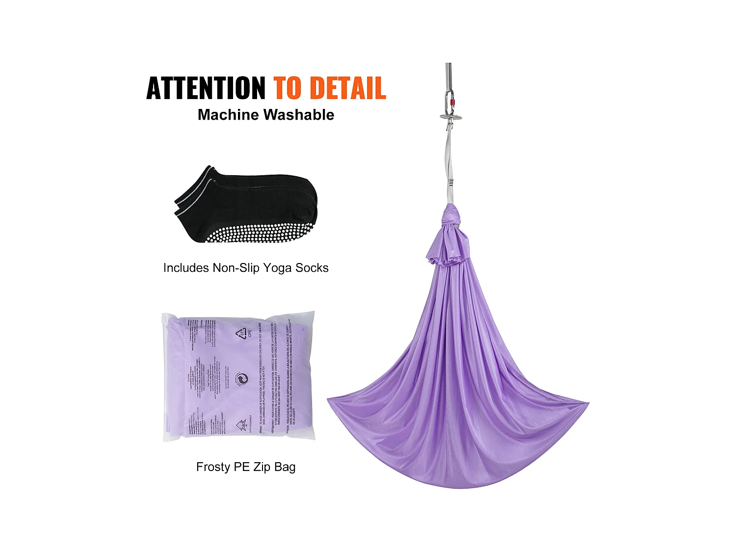 Hamac de Yoga SucceBuy pour Enfants Ayant des Besoins Spéciaux Balançoire Sensorielle pour Autisme Violet