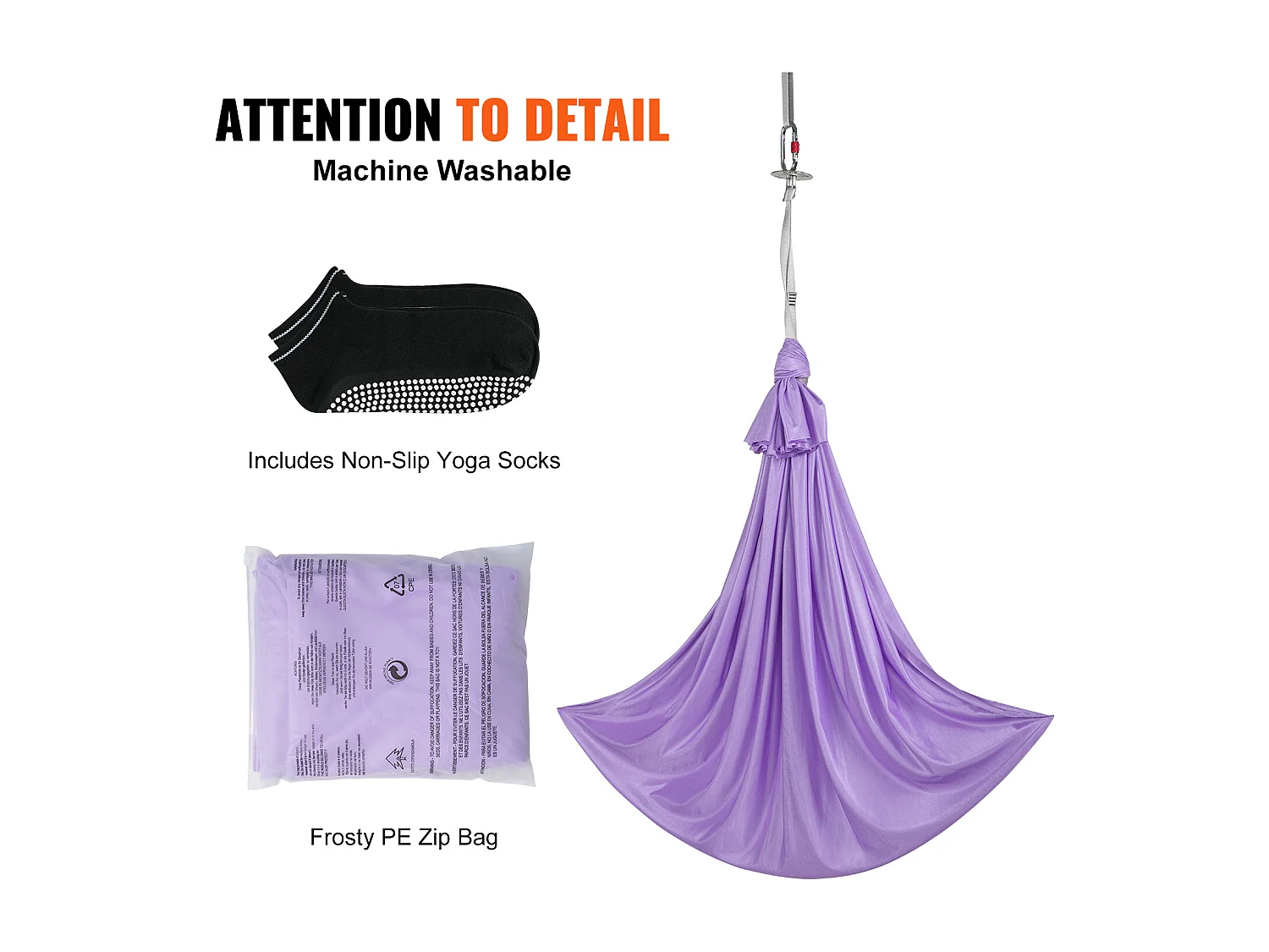 Hamac de Yoga SucceBuy pour Enfants Ayant des Besoins Spéciaux Balançoire Sensorielle pour Autisme Violet