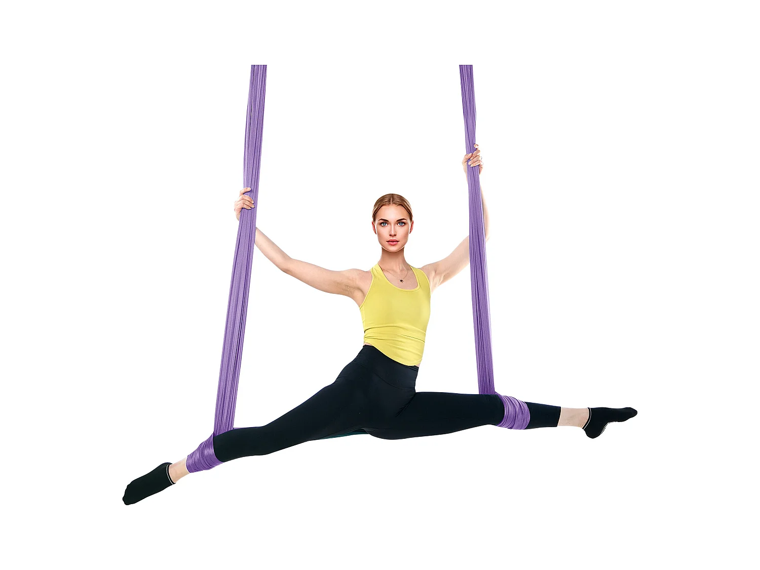 Hamaca de Yoga SucceBuy, Hamaca e Balanço de Yoga Aéreo, 4,4 m, em Nylon, para Suspender, Inversão, para Musculação, Fitness, Roxo