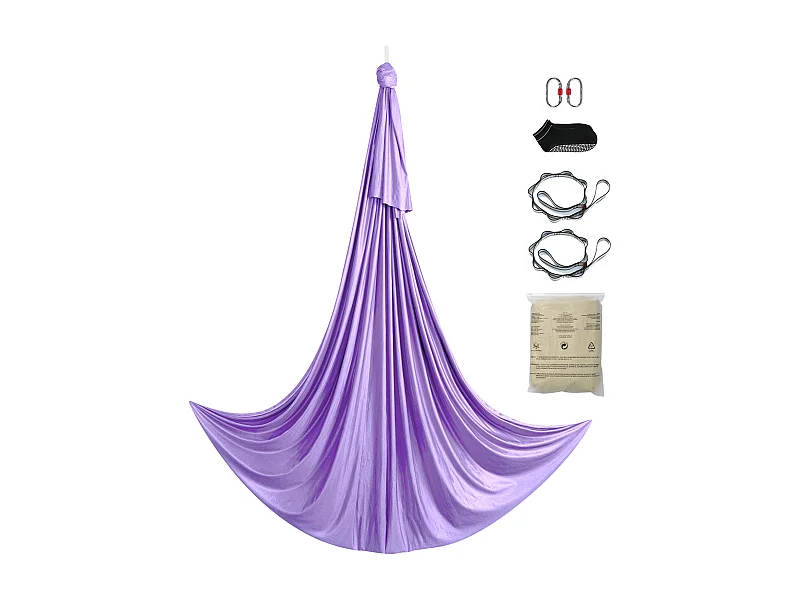 Hamaca de Yoga SucceBuy, Hamaca e Balanço de Yoga Aéreo, 4,4 m, em Nylon, para Suspender, Inversão, para Musculação, Fitness, Roxo