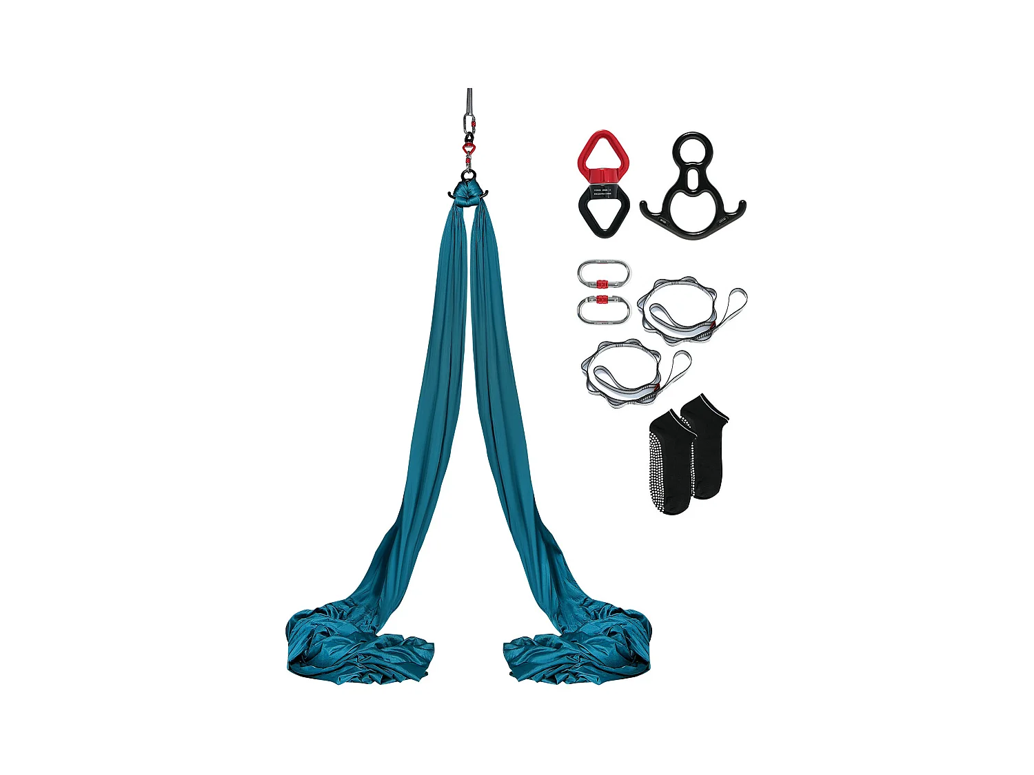 Hamac de Yoga SucceBuy, Balançoire Aérienne en Soie et Yoga, 8,7 m, Hamac Trapèze pour Inversion, en Soie Aérienne, Vert