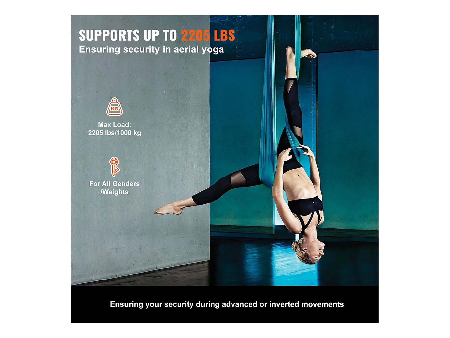 Hamac de Yoga SucceBuy, Balançoire Aérienne en Soie et Yoga, 8,7 m, Hamac Trapèze pour Inversion, en Soie Aérienne, Vert